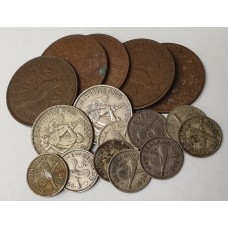 NEW ZEALAND 1933 . ONE 1 PENNY, SIXPENCE, THREEPENCE . PRE-DECIMAL COINS